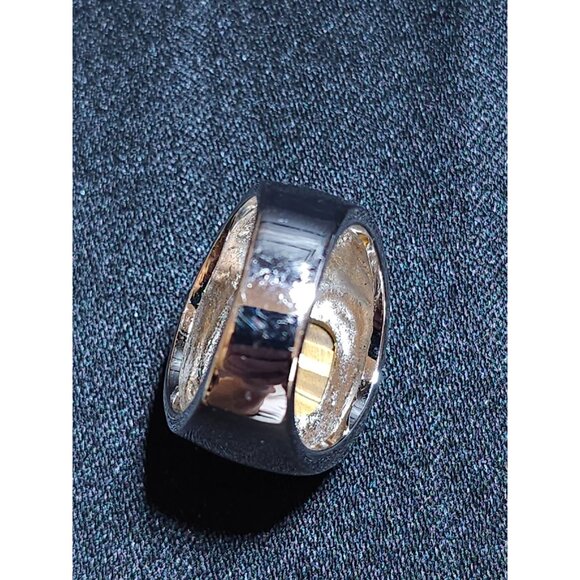 Tiger's Eye Stone and Silver Tone Ring - SIZE 8 - Picture 5 of 6